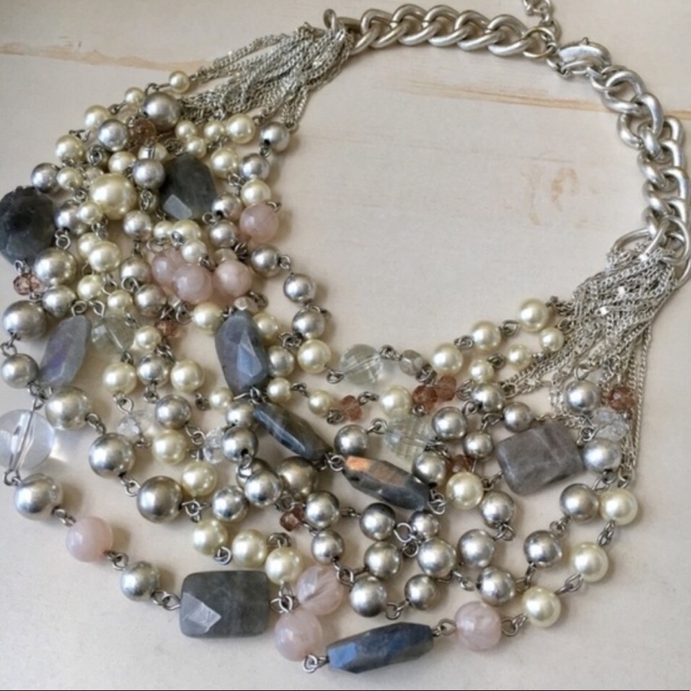 Stella & Dot | Gorgeous Labradorite + Silver Multi-layer Oslo Necklace Rโฆ - Picture 13 of 15